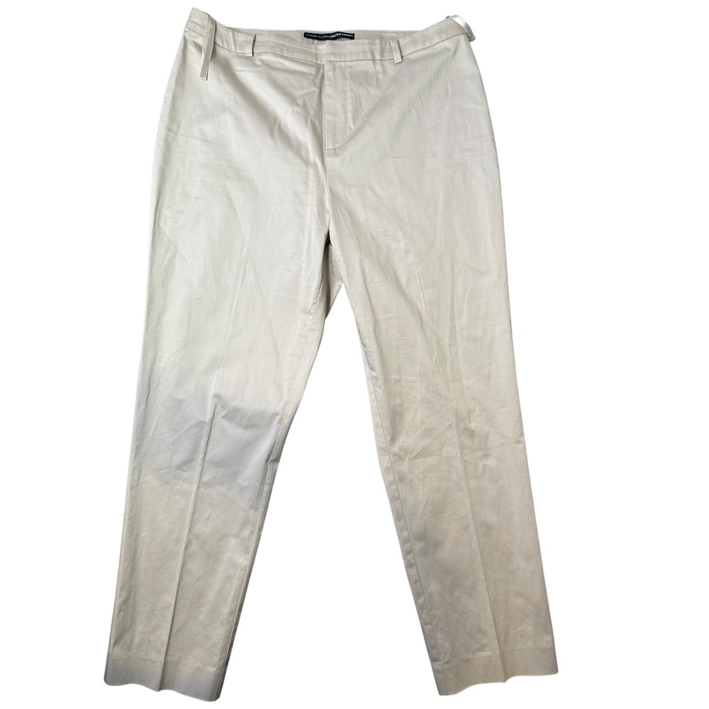 Womens Ankle Length Minimalist Straight Leg‎ Pants Size 14P Office preppy Casual